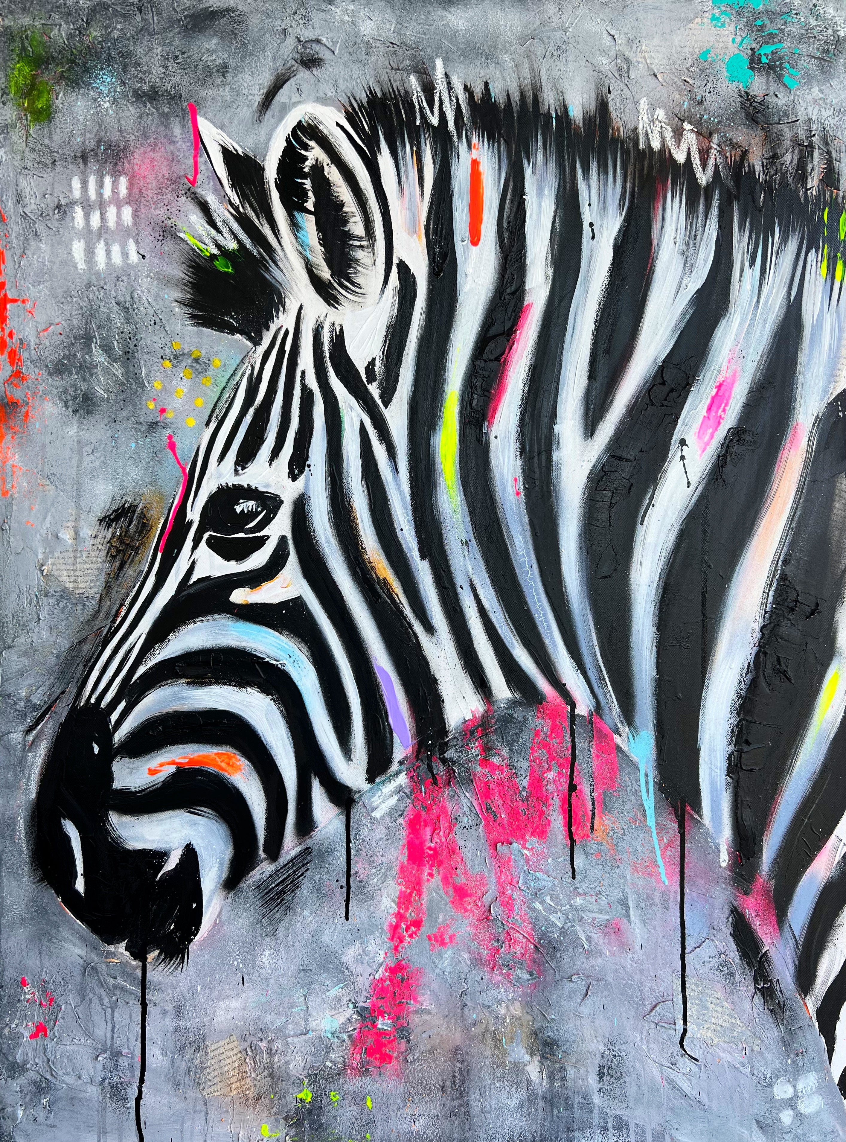 ANIMAL SERIES: "ELECTRIC ZEBRA" FINE ART PRINT